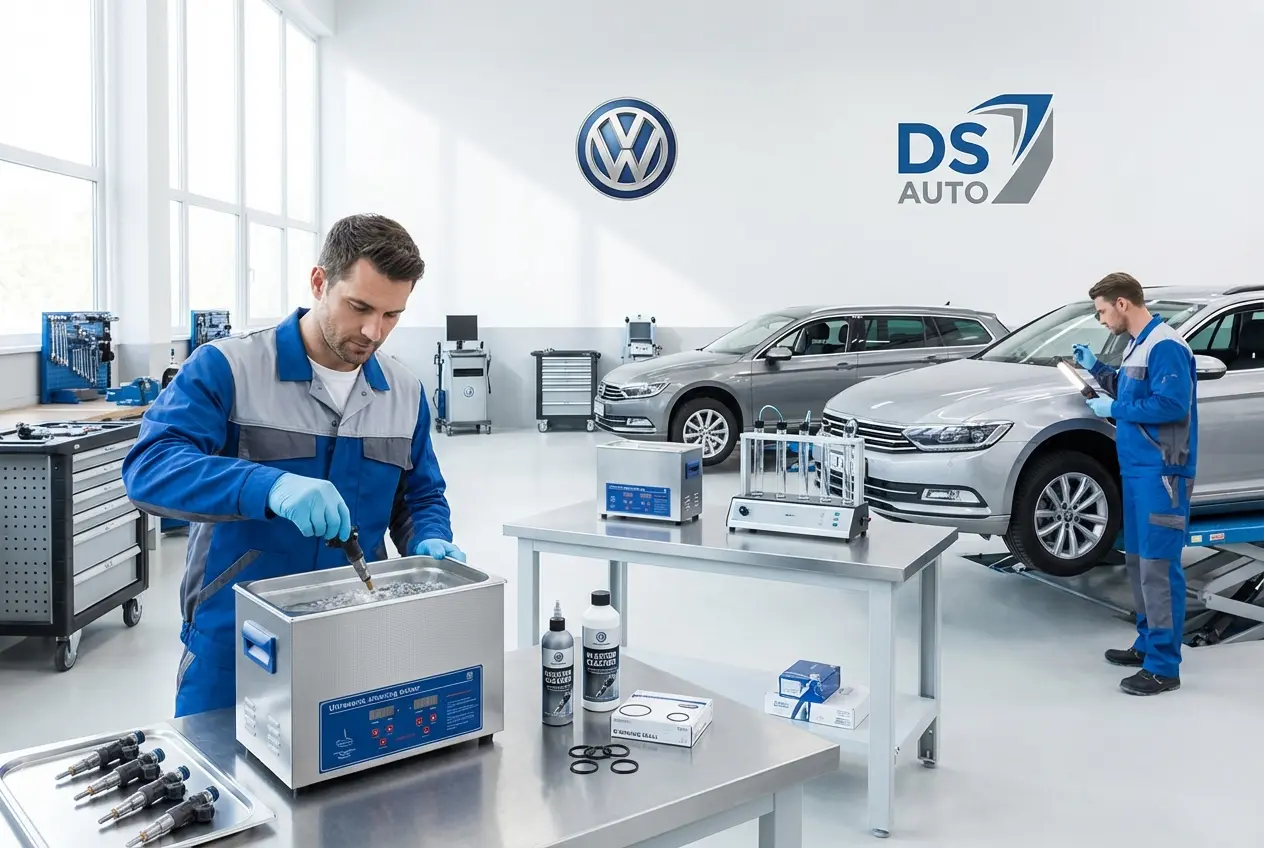 Топливные форсунки Фольксваген на диагностическом стенде в автосервисе DS Auto в Жуковском — проверка и ультразвуковая чистка для бензиновых двигателей Volkswagen

